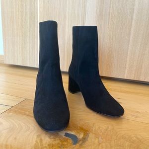 J.Crew black kid suede 9.5 ankle boot